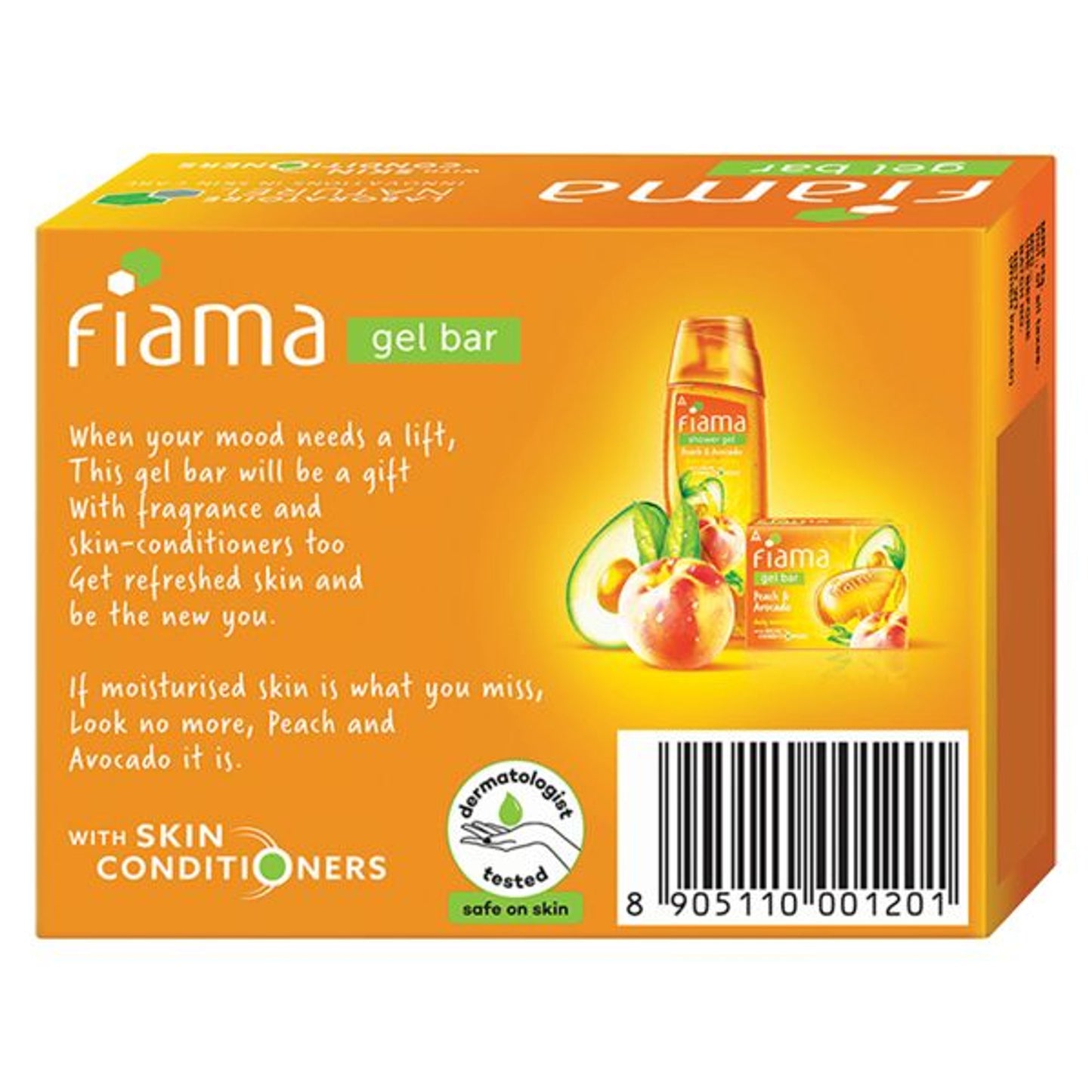 Fiama Gel Bar Peach & Avocado | Soft Moisturised Skin | 30% Smoothing Body Serum