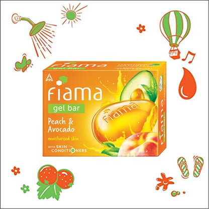 Fiama Gel Bar Peach & Avocado | Soft Moisturised Skin | 30% Smoothing Body Serum