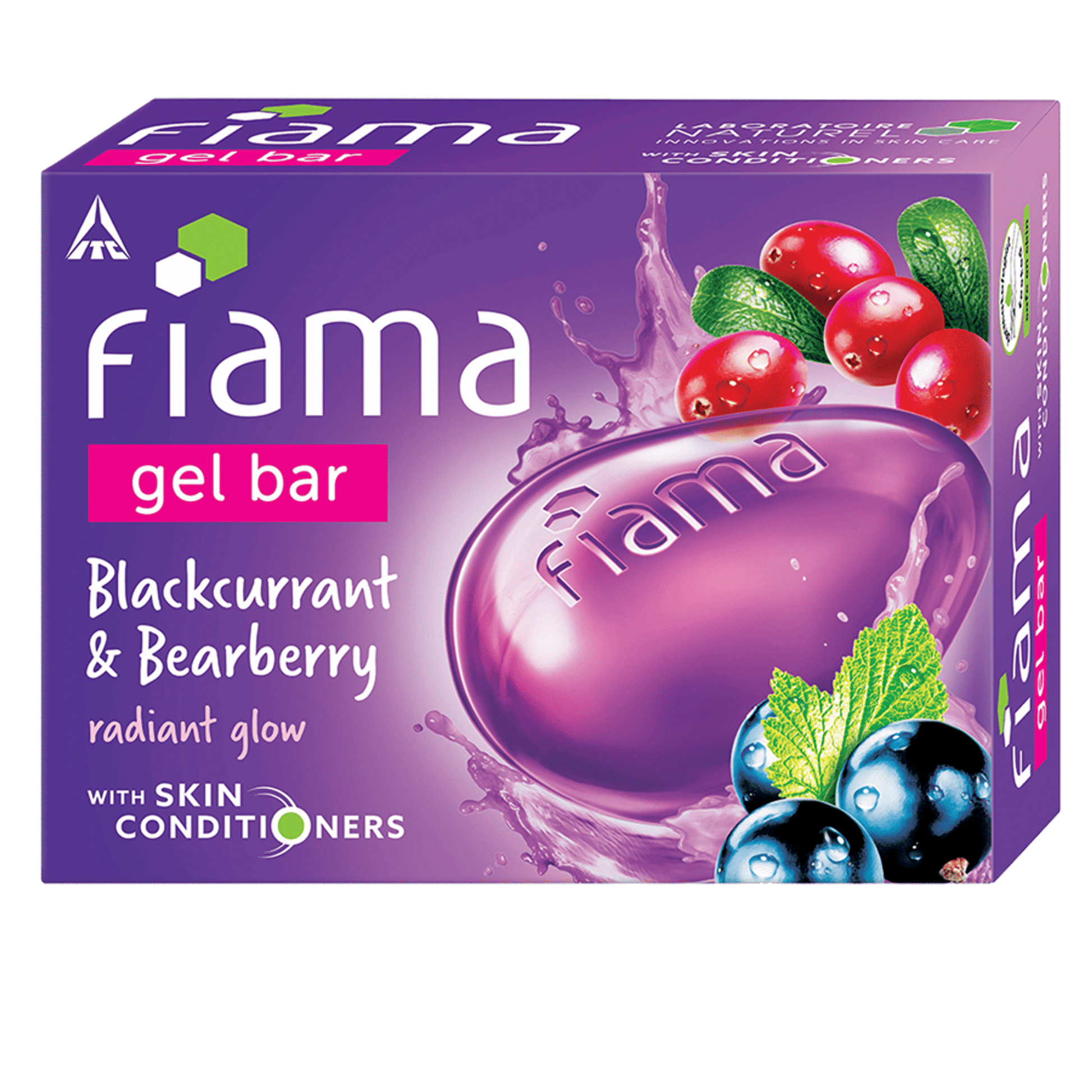 Fiama Gel Bar Blackcurrant & Bearberry|Radiant Glowing Skin | 30% Smoothing Body Serum