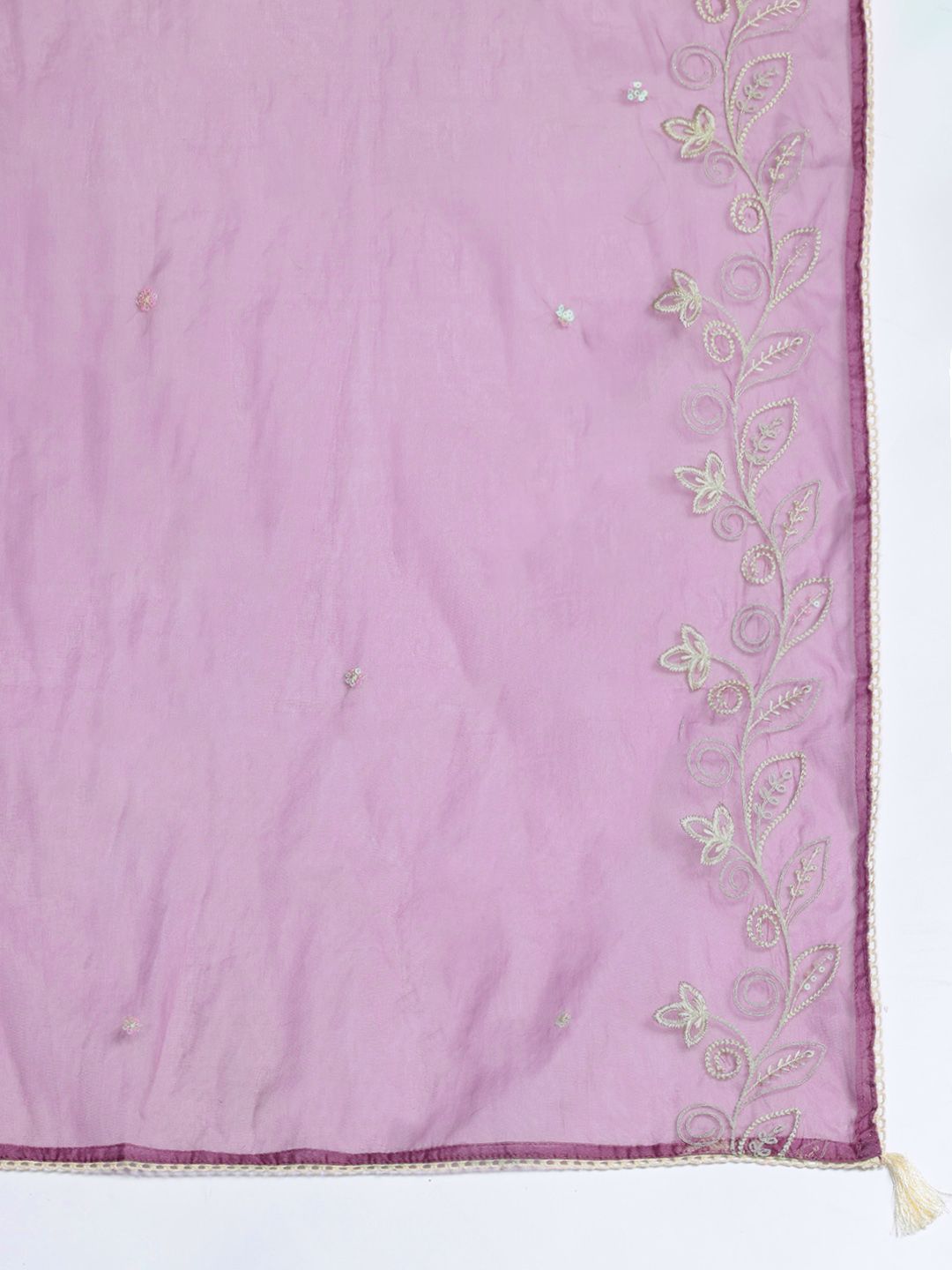 Floral Embroidered Thread Work Kurta with Trousers & With Dupatta