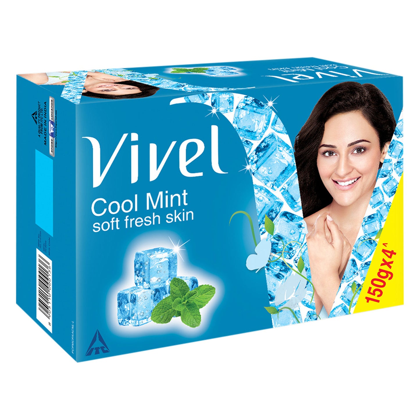 Vivel Cool Mint, Soft Fresh Skin Soap (Pack of 4)