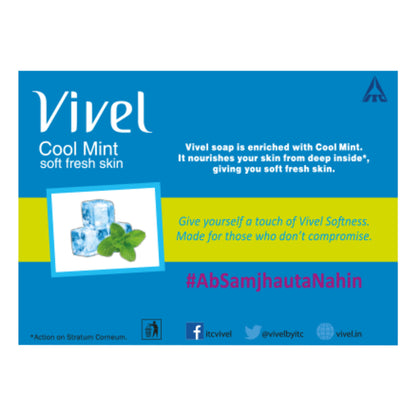 Vivel Cool Mint, Soft Fresh Skin Soap (Pack of 4)