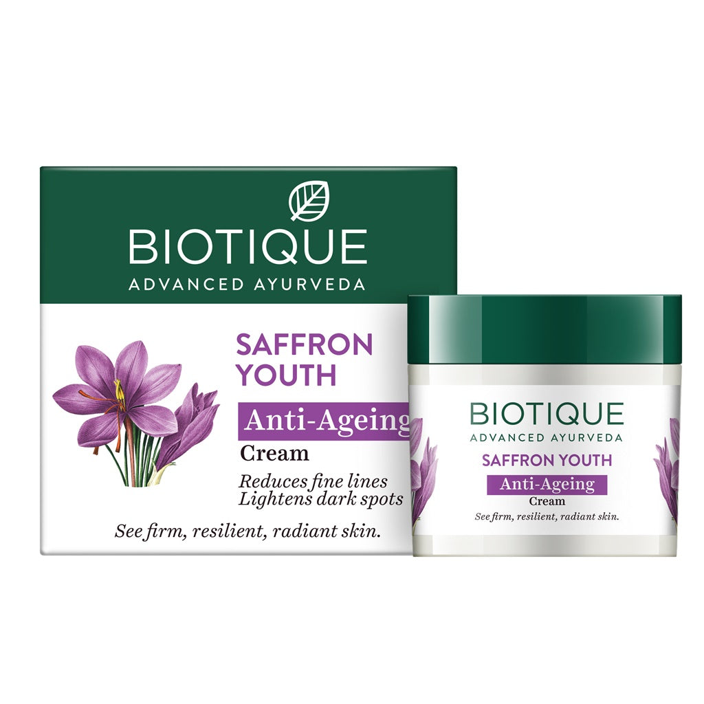 Biotique Advanced Ayurveda Bio Saffron Youth Anti-aging Cream - Indyancart