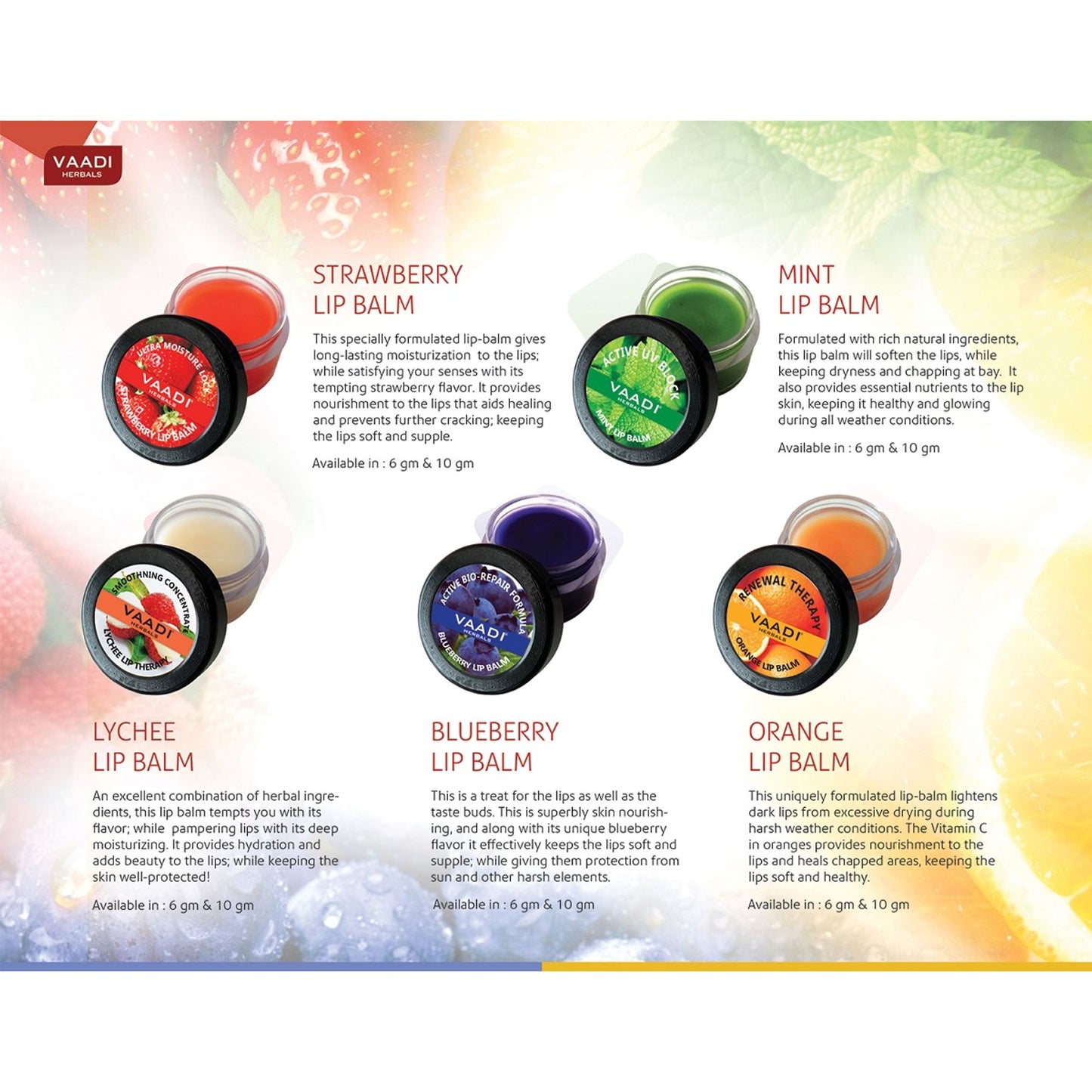 Vaadi Herbals Value Lip Balm - Orange & Shea Butter