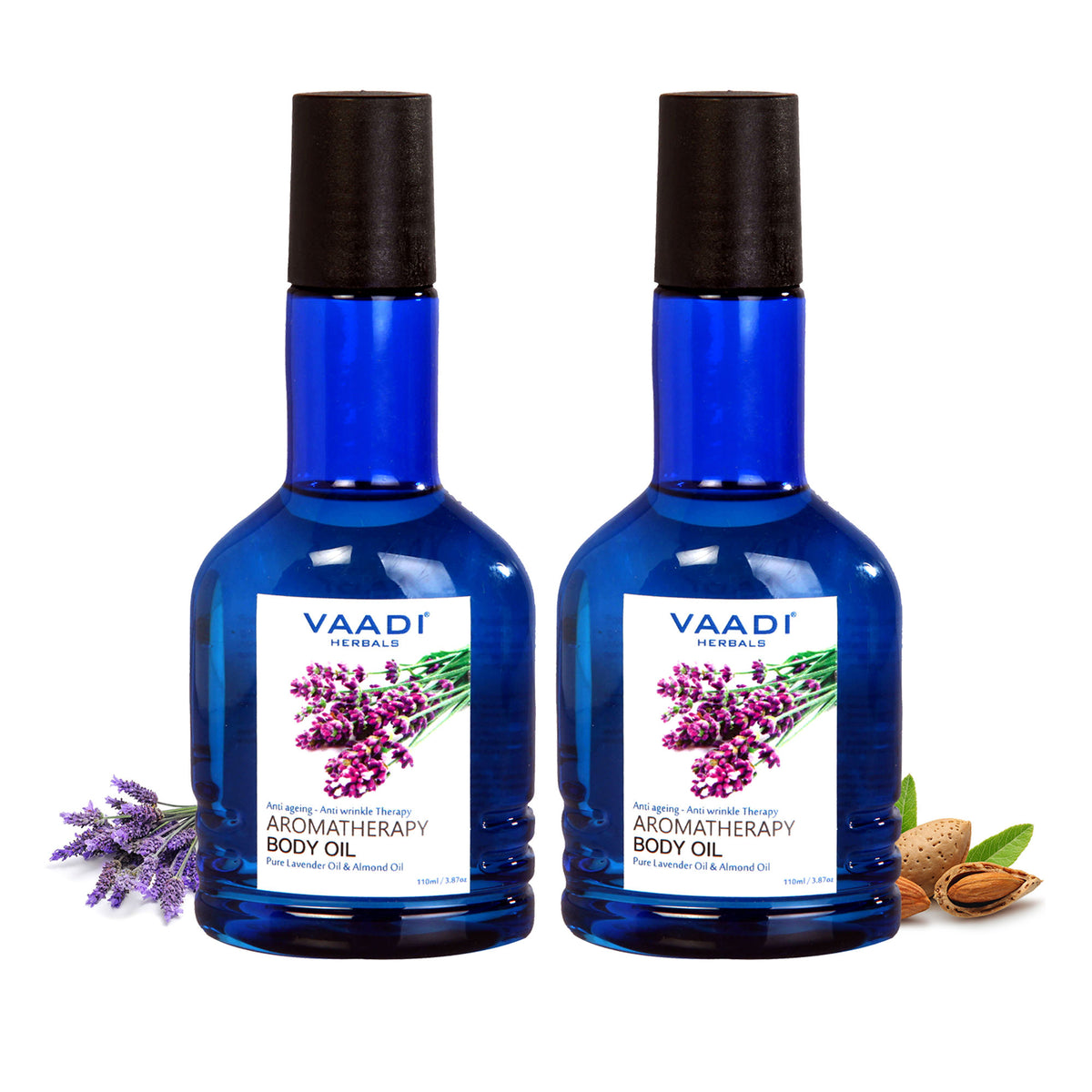 Vaadi Herbals Pack Of 2 Aromatherapy Body Oil With Lavender & Almond Oil