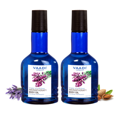 Vaadi Herbals Pack Of 2 Aromatherapy Body Oil With Lavender & Almond Oil