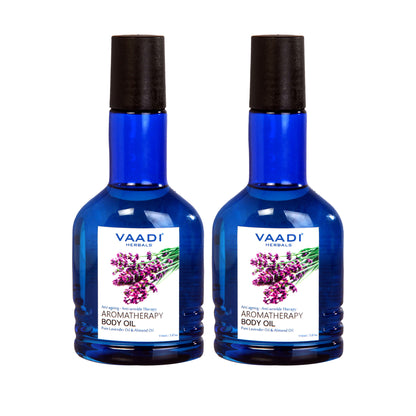 Vaadi Herbals Pack Of 2 Aromatherapy Body Oil With Lavender & Almond Oil