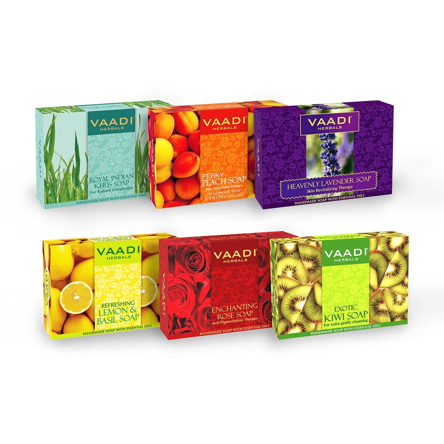 Vaadi Herbals Exotic Floavors Handmade Herbal Soaps (Pack Of 6)