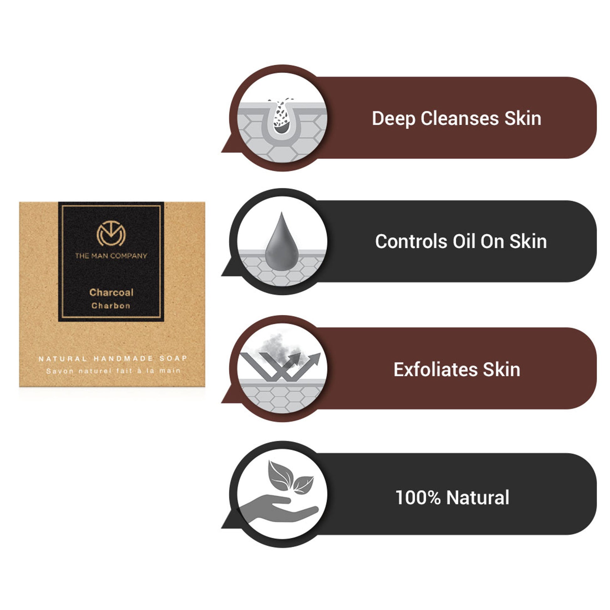 The Man Company Charcoal Soap Bar - Black