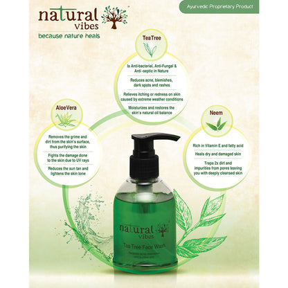 Natural Vibes Ayurvedic Tea Tree Face Wash