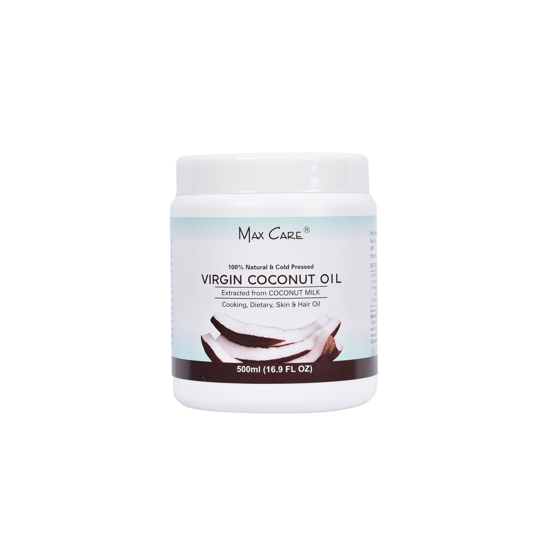 Max Care Virgin Coconut Oil Cold Pressed Wide Mouth