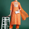 Indyancart IE Women Bandhani Printed Regular Sequinned Pure Cotton Kurta with Palazzos & With Dupatta