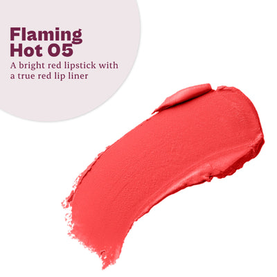 Typsy Beauty Twist & Pout Lipstick And Lip Liner - Flaming Hot