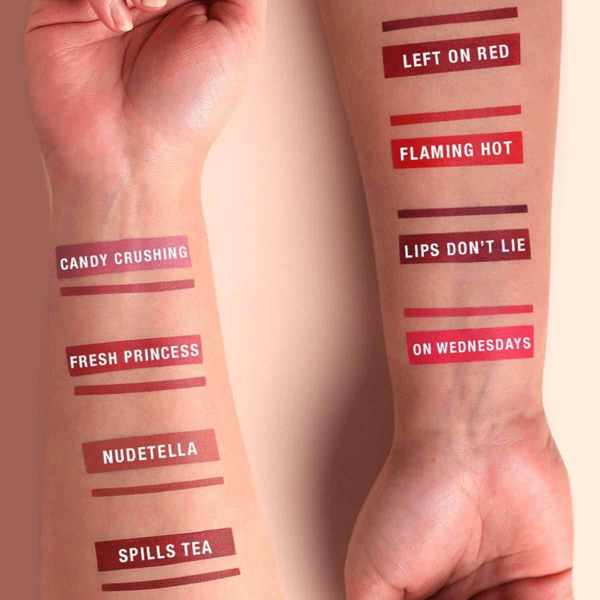 Typsy Beauty Twist & Pout Lipstick and Lip Liner set in Flaming Hot with vibrant orange-red shades on a neutral background.