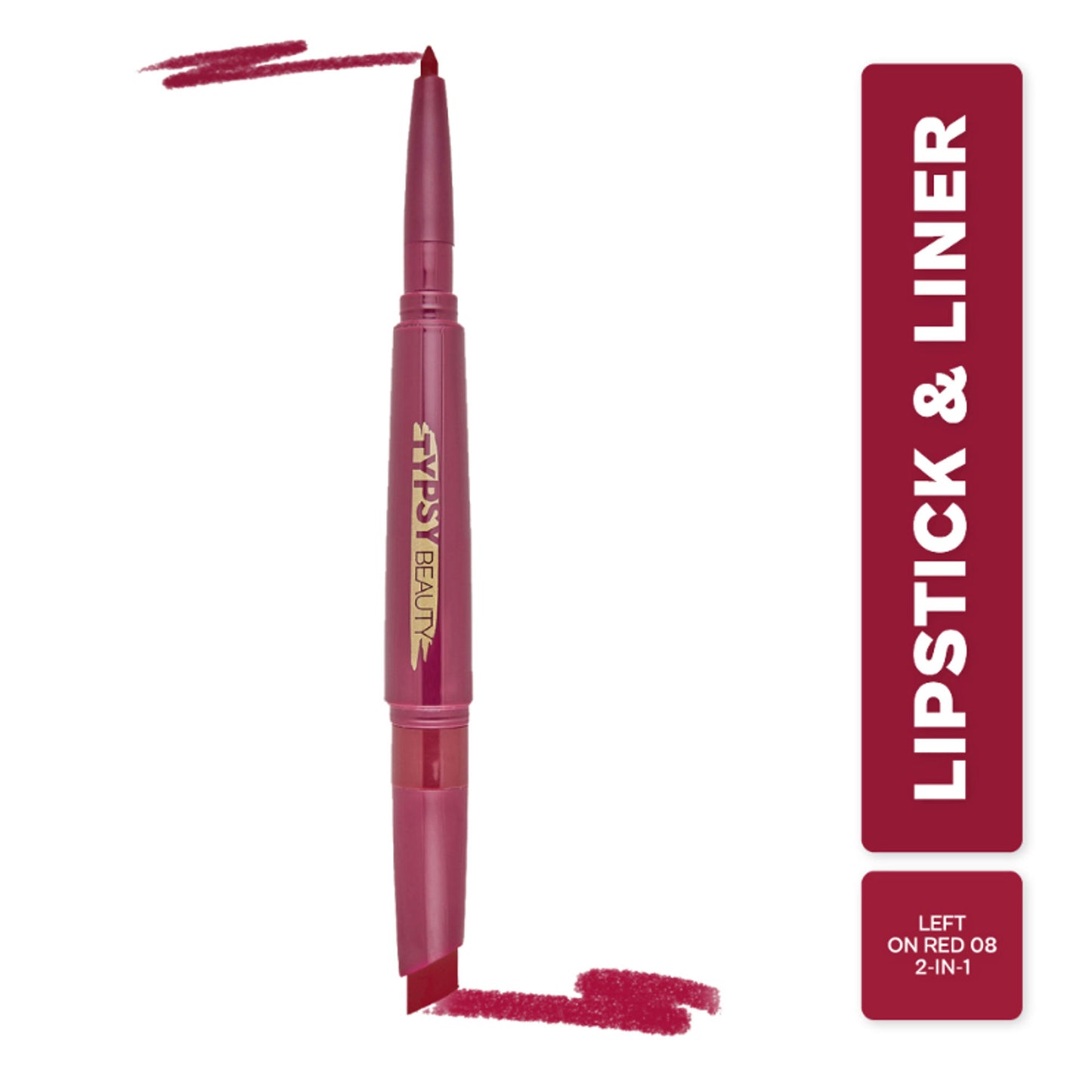 Typsy Beauty Twist & Pout Lipstick And Lip Liner - Left On Red