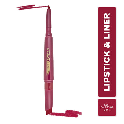 Typsy Beauty Twist & Pout Lipstick And Lip Liner - Left On Red