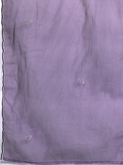 Indyancart IE Paisley Embroidered Kurta with Trousers & Dupatta