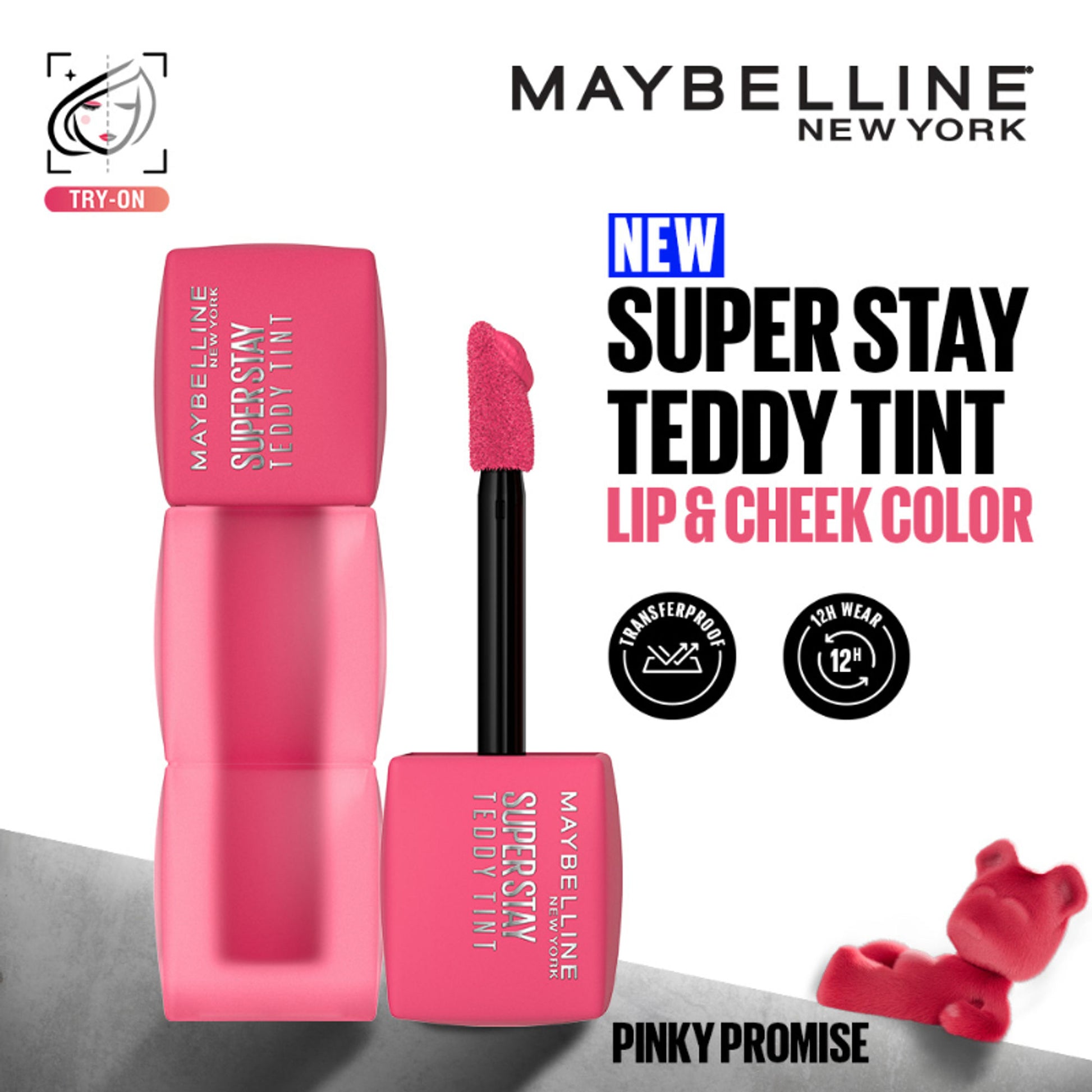 Maybelline New York Superstay Teddy Tint - Lip And Cheek Color - Pinky Promise