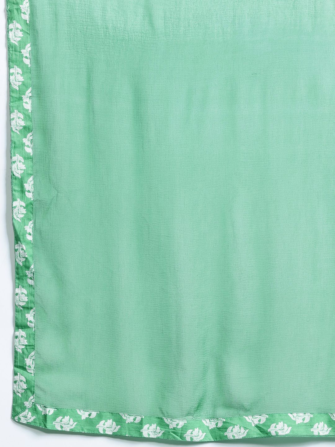 Indyancart IE Floral Printed Empire Mirror Work Pure Cotton Kurta with Trousers & Dupatta