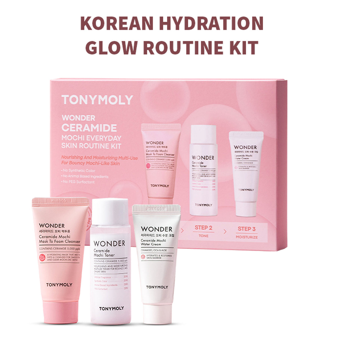 TONYMOLY Wonder Ceramide Mochi Toner Everyday Skin Routine Kit