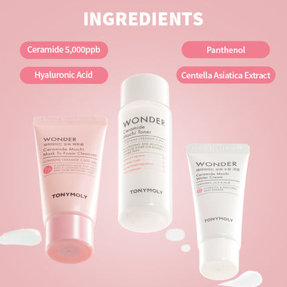 TONYMOLY Wonder Ceramide Mochi Toner Everyday Skin Routine Kit