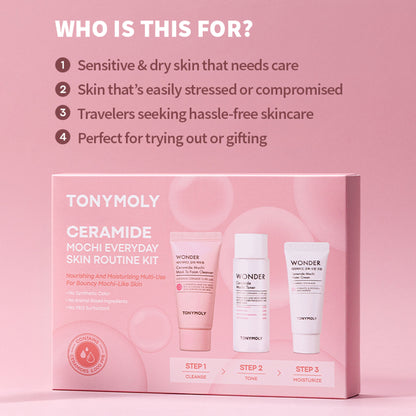 TONYMOLY Wonder Ceramide Mochi Toner Everyday Skin Routine Kit
