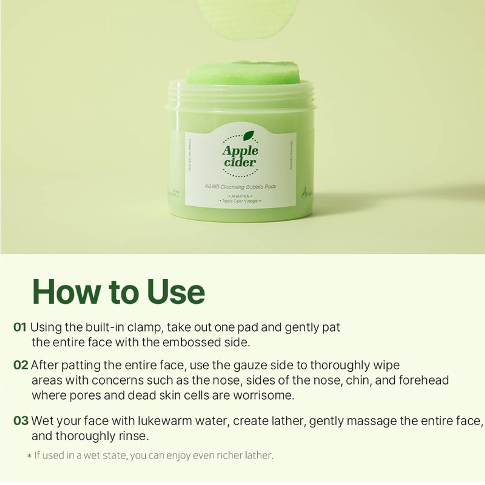 Ariul Apple Cider All Kill Cleansing Bubble Pads Korean Deep Cleanser