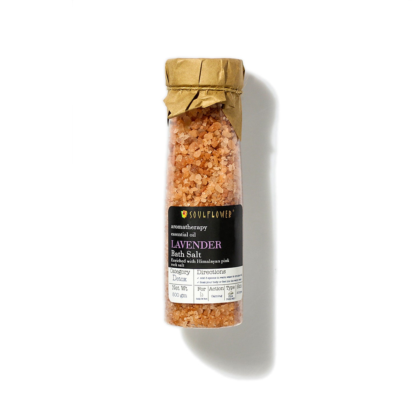 Soulflower Exfoliating Lavender Himalayan Pink Rock Bath Salt With Vitamin E Olive For Sore Muscles