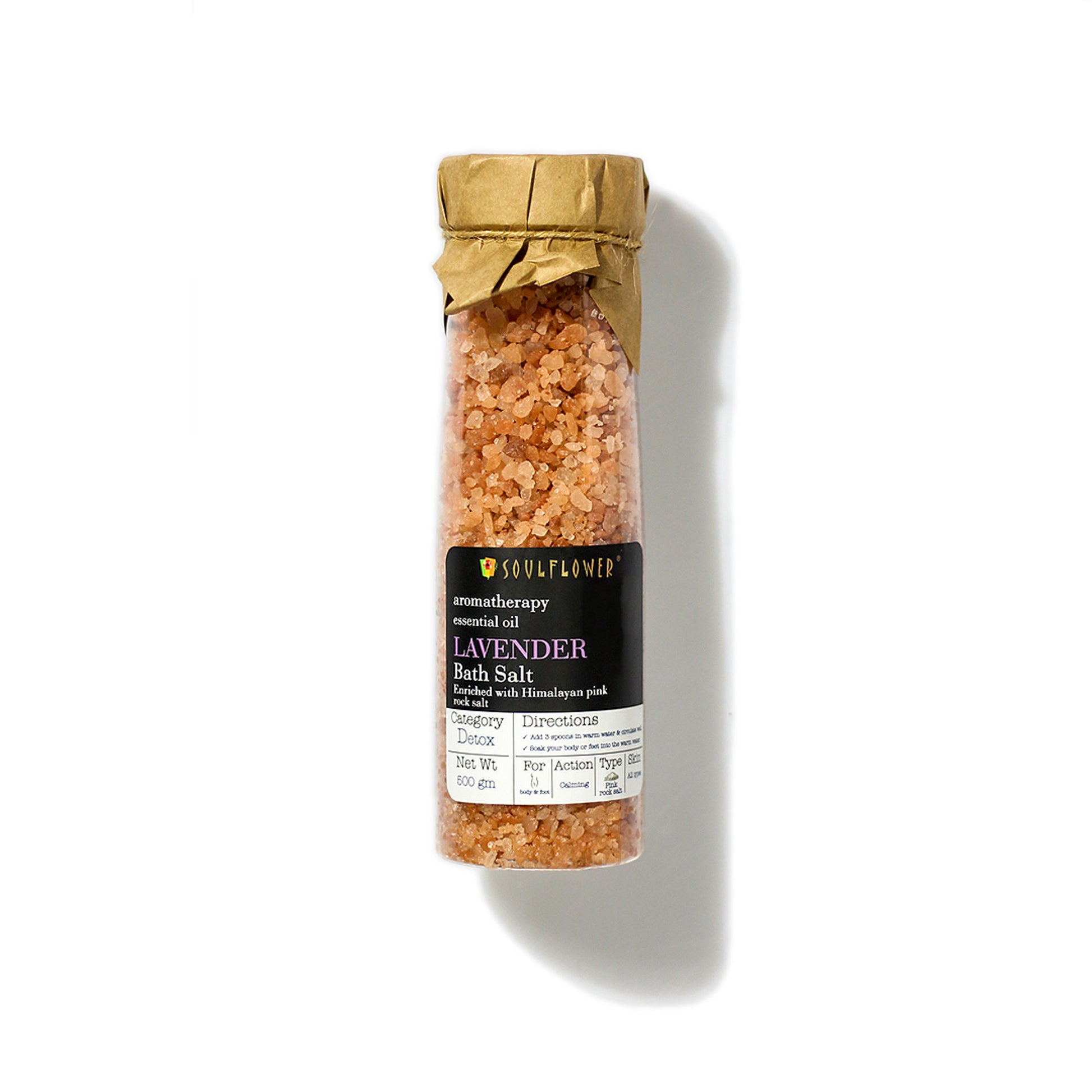 Soulflower Exfoliating Lavender Himalayan Pink Rock Bath Salt With Vitamin E Olive For Sore Muscles