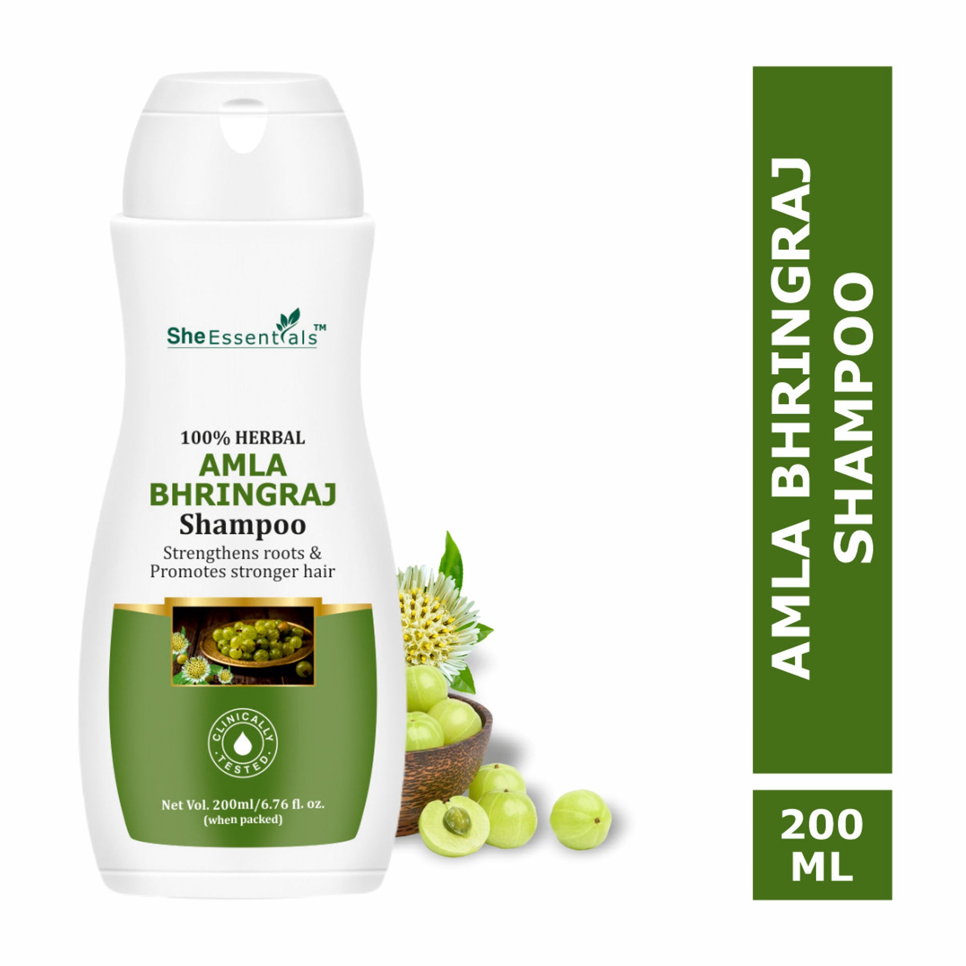 She Essentials Amla Bhringraj Hair Shampoo For Anti Dandruff, Growth - Men & Women