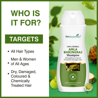 She Essentials Amla Bhringraj Hair Shampoo For Anti Dandruff, Growth - Men & Women