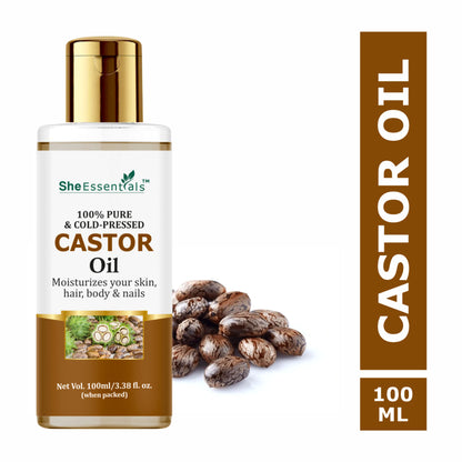She Essentials Pure Cold Pressed Natural Hair & Skin Oil With Castor
