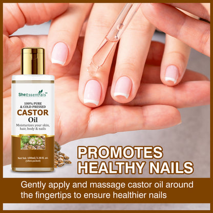 She Essentials Pure Cold Pressed Natural Hair & Skin Oil With Castor