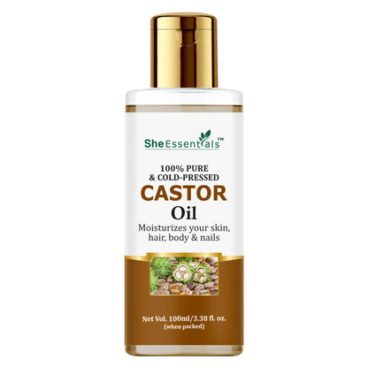 She Essentials Pure Cold Pressed Natural Hair & Skin Oil With Castor