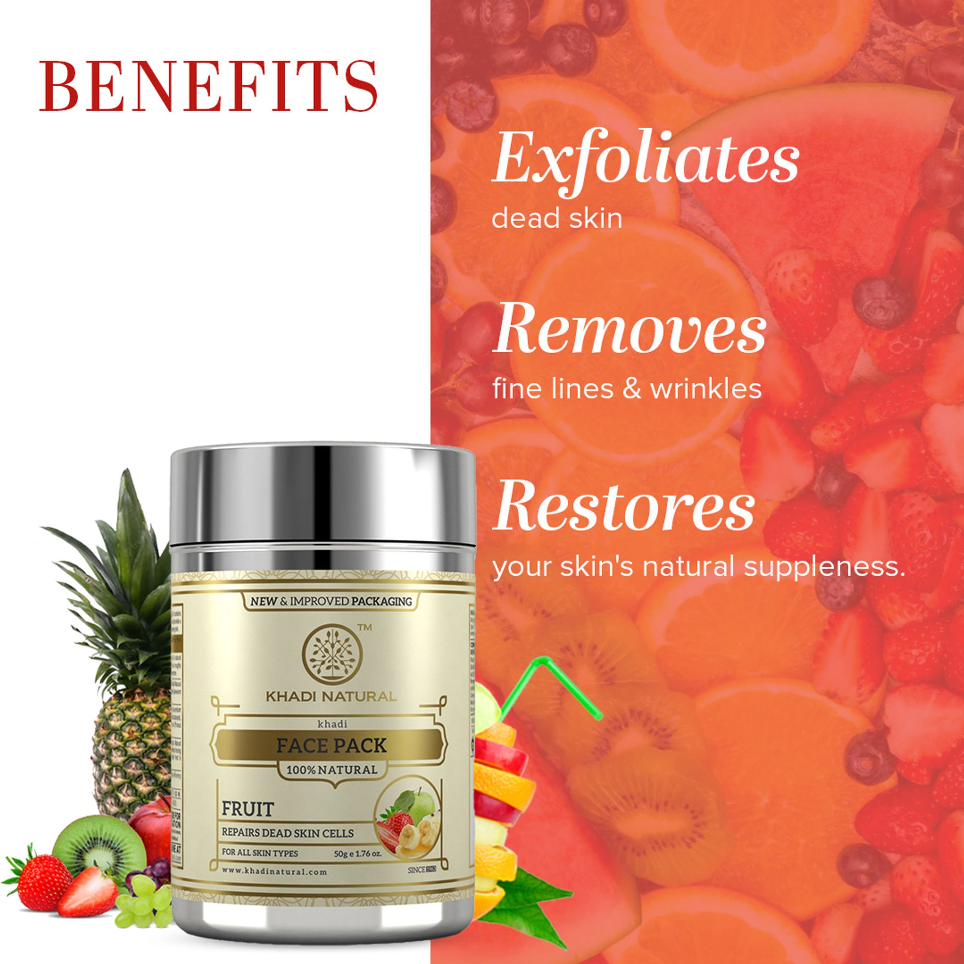 Khadi Natural Fruit Face Pack Repair Dead Skin Cells (All Skin Types)