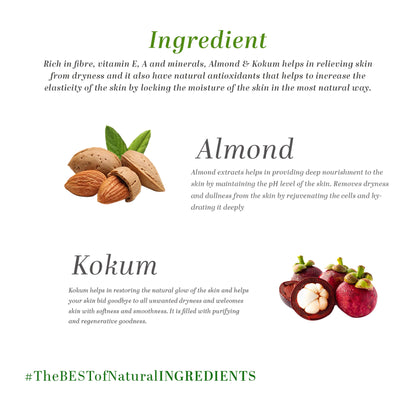 Khadi Natural Almond & Kokum Body Butter jar showing creamy texture and natural ingredients for revitalizing dull skin.