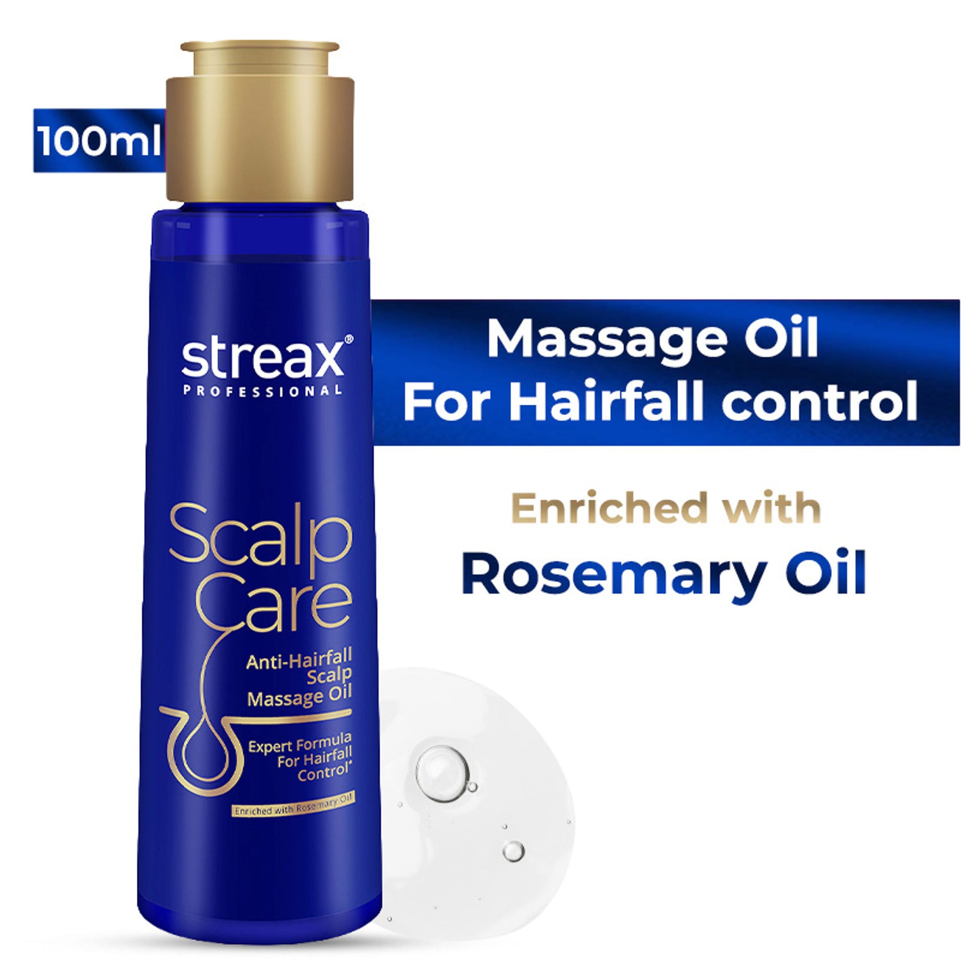 Streax Professional Anti Hairfall Massage Oil with Rosemary for Scalp Nourishment