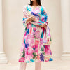 Indyancart IE Women Floral Embroidered Regular Thread Work Kurta with Trousers & With Dupatta