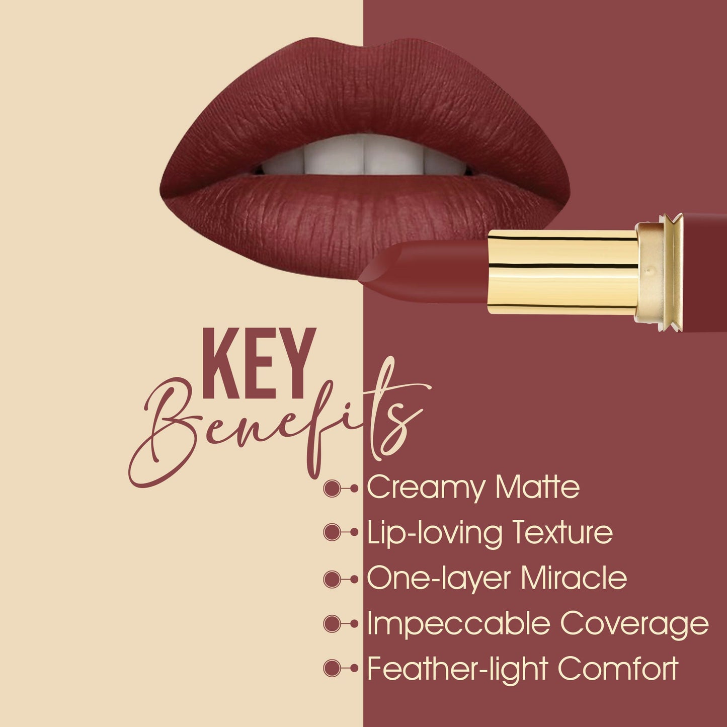 Colors Queen Nude It Creamy Matte Lipstick - Peach Petunia