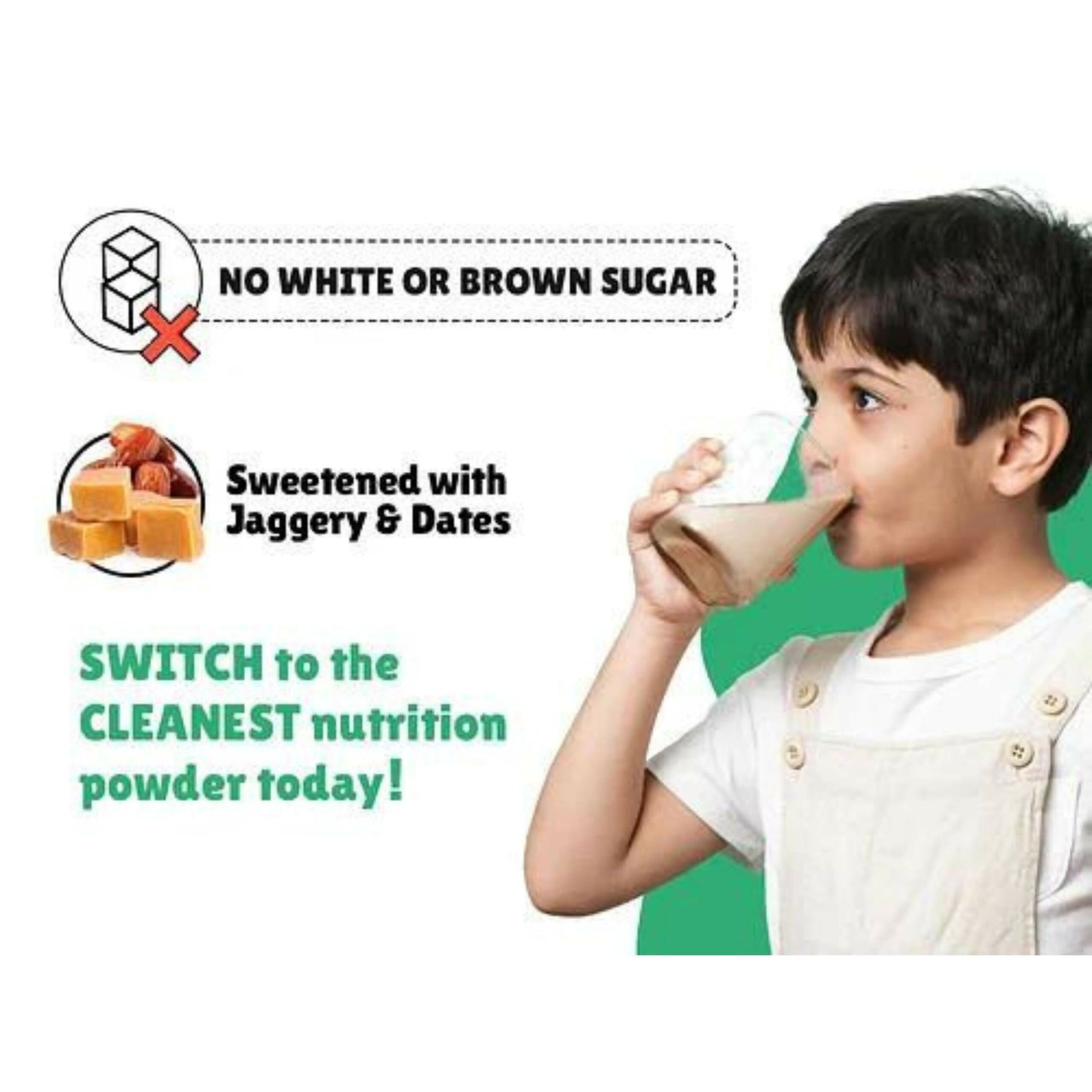Little Joys Nutrimix Lite powder for kids aged 2-6, chocolate flavor, shown in a colorful container with a spoon ready for serving.