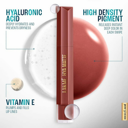 Lakme 9to5 Hya Matte Liquid Lipstick + Hyaluronic Acid - Powersuit Pink