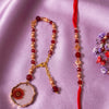 Dhiyona Set Of 2 Gold Toned Red Artificial Beads Bhaiya Bhabhi Rakhi