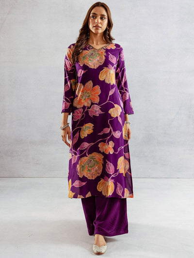 Indyancart SN Women's Floral Printed Kurta with Palazzo