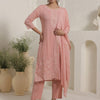 Dhiyona IE Women Ethnic Motifs Embroidered Cotton Kurta with Trousers & Dupatta