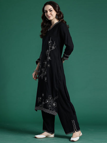 Indyancart IE Indo era Embroidered Tunic With Trouser Co-Ords