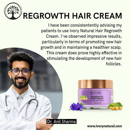 Ivory Natural hair growth cream in a jar, natural hair mask for stronger, healthier hair with ivory-colored packaging.