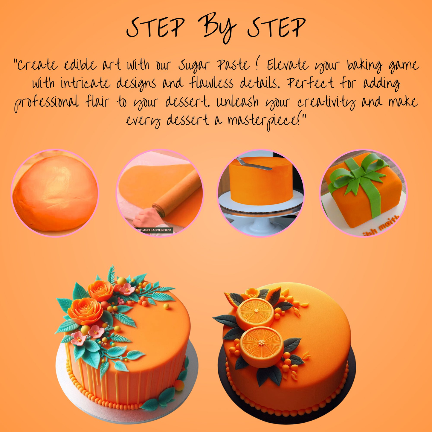 Confect Fluorescent Orange Fondant | Edible Sugarpaste