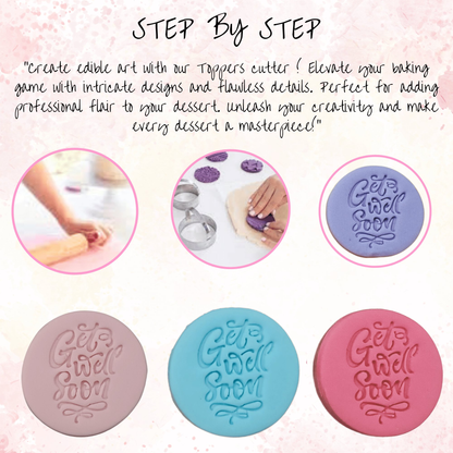Confect Toppers Cutters | Congratulations Topper Cutter | Fondant Cutter | Celebration Topper Cutter | (Get Well Soon)