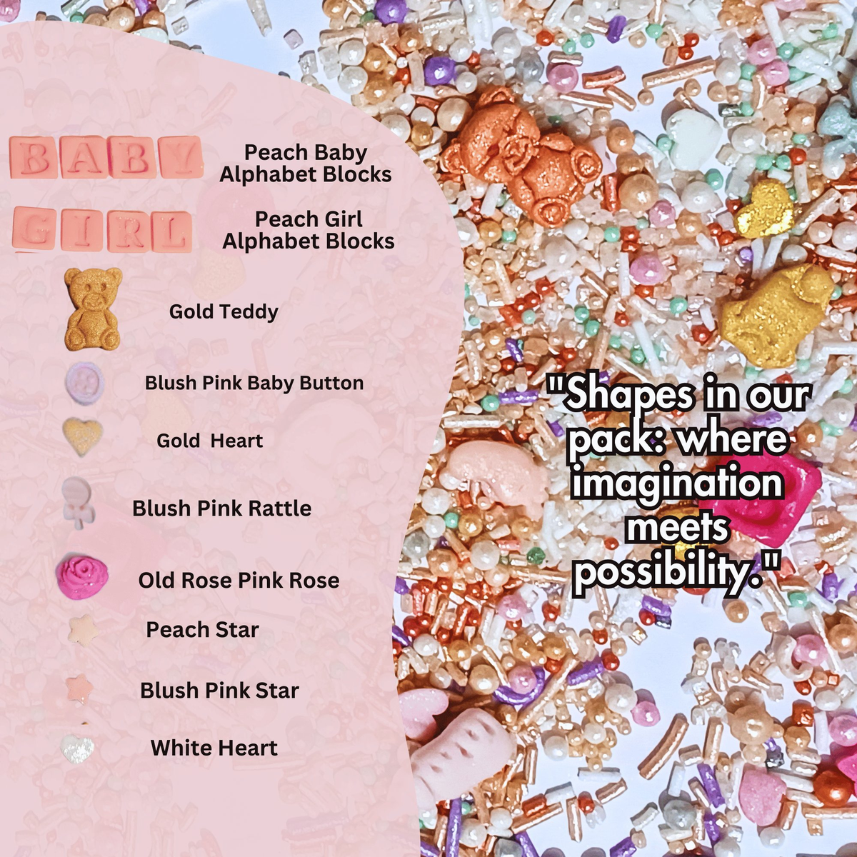 Confect Girls Baby Shower Sprinkles | Edible Sprinkles