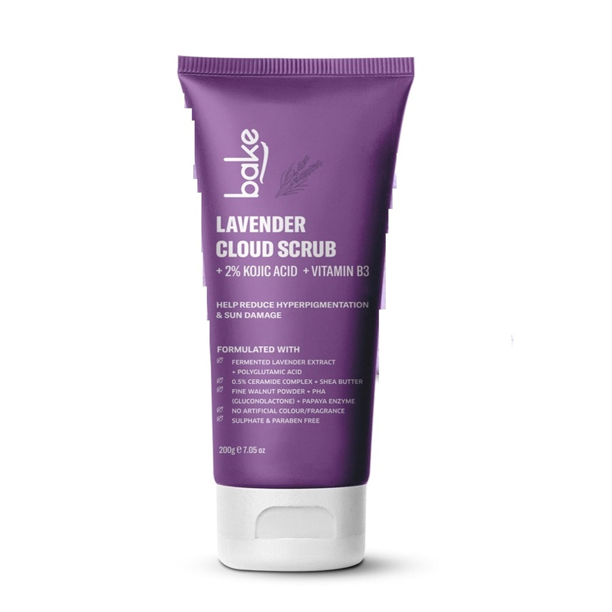 Bake 2% Kojic Acid Lavender Smoothie Body Scrub For Dark Spots, Pigmentation & Strawberry Legs